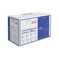 Унитаз-компакт Cersanit Carina Clean On безободковый с горизонтальным выпуском с сиденьем дюропласт микролифт белый (S-KO-CAR011-3/5-COn-S-DL-w) - фото 7