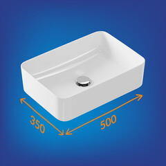 Раковина Cersanit Crea 50 см накладная белая (64755) - фото 6