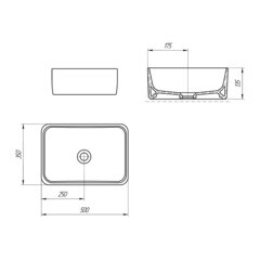 Раковина Cersanit Crea 50 см накладная белая (64755) - фото 2
