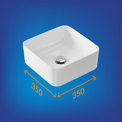 Раковина Cersanit Crea 35 см накладная белая (64753) - фото 8