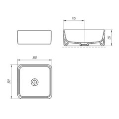 Раковина Cersanit Crea 35 см накладная белая (64753) - фото 3