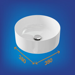 Раковина Cersanit Crea 38 см накладная белая (64754) - фото 10