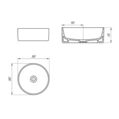 Раковина Cersanit Crea 38 см накладная белая (64754) - фото 3