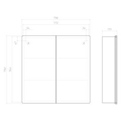 Зеркальный шкаф Vigo Geometry Classic 80х79х17 см с подсветкой белый - фото 3