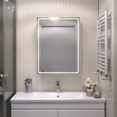 Зеркальный шкаф Vigo Geometry Classic 60х79х17 см с подсветкой белый - фото 4