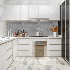 Панель самоклеящаяся ПВХ 600х300х2 мм Grace Нова София серый мрамор 1,08 кв.м (6 шт.) - фото 3