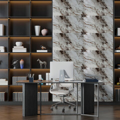 Панель самоклеящаяся ПВХ 600х300х2 мм Grace Нова Тонье коричневый мрамор 1,08 кв.м (6 шт.) - фото 2