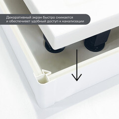 Экран для поддона Ulitka ПВХ 90х90х9,5 см квадрат белый (74104296) - фото 5