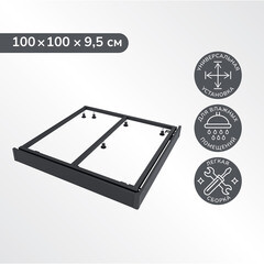 Экран для поддона Ulitka ПВХ 100х100х9,5 см квадрат черный (74104293) - фото 7