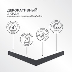 Экран для поддона Ulitka ПВХ 90х90х9,5 см квадрат черный (74104297) - фото 6