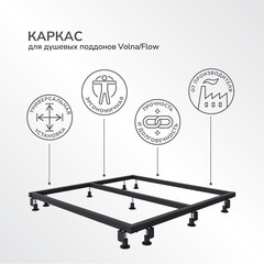 Каркас для поддона Ulitka Volna/Flow металл 100х100х9,5 см квадрат (74104289) - фото 8