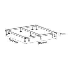 Каркас для поддона Ulitka Volna/Flow металл 90х90х9,5 см квадрат (74104291) - фото 2