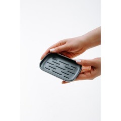 Мыльница для ванной Ambient Flux настольная пластик черный графит (AFX040ABSBGR) - фото 3