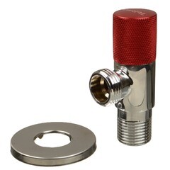 Кран латунный Terma 1/2 НР(ш) х 1/2 НР(ш) для подключения бытовой техники хром вентиль угловой (26213) - фото 4