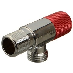 Кран латунный Terma 1/2 НР(ш) х 1/2 НР(ш) для подключения бытовой техники хром вентиль угловой (26213) - фото 3