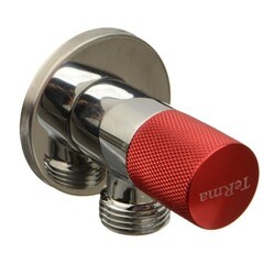 Кран латунный Terma 1/2 НР(ш) х 1/2 НР(ш) для подключения бытовой техники хром вентиль угловой (26213) - фото 1