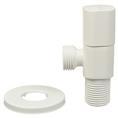 Кран латунный Terma 1/2 НР(ш) х 1/2 НР(ш) для подключения бытовой техники белый вентиль угловой (26218) - фото 4