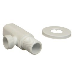 Кран латунный Terma 1/2 НР(ш) х 1/2 НР(ш) для подключения бытовой техники белый вентиль угловой (26218) - фото 2