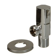 Кран латунный Terma 1/2 НР(ш) х 1/2 НР(ш) для подключения бытовой техники хром вентиль угловой (26216) - фото 4