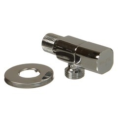 Кран латунный Terma 1/2 НР(ш) х 1/2 НР(ш) для подключения бытовой техники хром вентиль угловой (26216) - фото 3