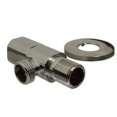 Кран латунный Terma 1/2 НР(ш) х 1/2 НР(ш) для подключения бытовой техники хром вентиль угловой (26216) - фото 2