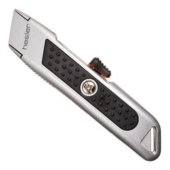 Нож строительный Hesler 19 мм с трапециевидным выдвижным лезвием металлический корпус - фото 7