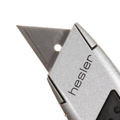 Нож строительный Hesler 19 мм с трапециевидным выдвижным лезвием металлический корпус - фото 6