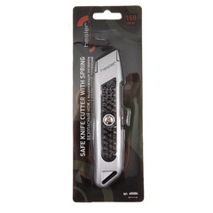 Нож строительный Hesler 19 мм с трапециевидным выдвижным лезвием металлический корпус - фото 2