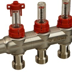 Коллекторная группа с расходомерами Terma 1 ВР(г) х 8 выходов 3/4 НР(ш) ЕК х 1 ВР(г) - фото 4