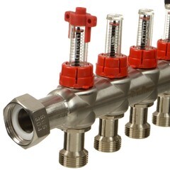 Коллекторная группа с расходомерами Terma 1 ВР(г) х 8 выходов 3/4 НР(ш) ЕК х 1 ВР(г) - фото 2