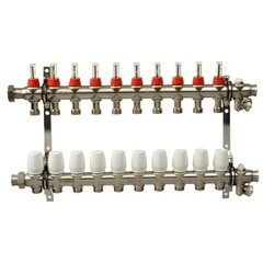 Коллекторная группа с расходомерами Terma 1 ВР(г) х 10 выходов 3/4 НР(ш) ЕК х 1 ВР(г) - фото 11