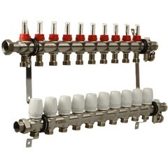 Коллекторная группа с расходомерами Terma 1 ВР(г) х 10 выходов 3/4 НР(ш) ЕК х 1 ВР(г) - фото 1