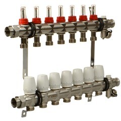 Коллекторная группа с расходомерами Terma 1 ВР(г) х 7 выходов 3/4 НР(ш) ЕК х 1 ВР(г) - фото 11