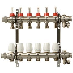 Коллекторная группа с расходомерами Terma 1 ВР(г) х 6 выходов 3/4 НР(ш) ЕК х 1 ВР(г) - фото 1