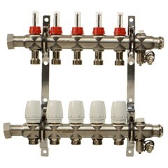Коллекторная группа с расходомерами Terma 1 ВР(г) х 5 выходов 3/4 НР(ш) ЕК х 1 ВР(г) - фото 11