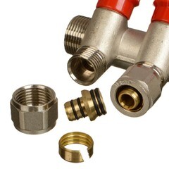 Коллектор Terma 3/4 ВР(г) х 4 выхода 16 обж(ц) х 3/4 НР(ш) регулируемый (89366) - фото 5