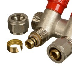 Коллектор Terma 3/4 ВР(г) х 4 выхода 16 обж(ц) х 3/4 НР(ш) регулируемый (89366) - фото 4