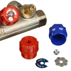 Коллектор Terma 3/4 ВР(г) х 4 выхода 16 обж(ц) х 3/4 НР(ш) регулируемый (89366) - фото 2