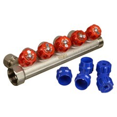 Изображение товара Коллектор Terma 1 ВР(г) х 5 выходов 16 обж(ц) х 1 НР(ш) регулируемый (89379)