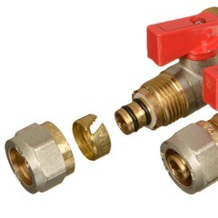 Коллектор Terma 3/4 ВР(г) х 2 выхода 16 обж(ц) х 3/4 НР(ш) с шаровыми кранами (35991) - фото 4