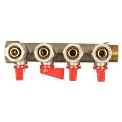 Коллектор Terma 3/4 ВР(г) х 4 выхода 16 обж(ц) х 3/4 НР(ш) с шаровыми кранами (35993) - фото 5