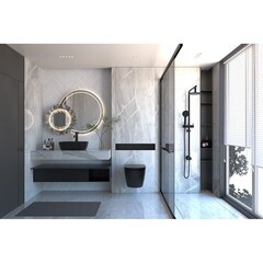 Комплект инсталляции Abber с унитазом Bequem с кнопкой черной и сиденьем микролифт (AC1100MB-AC0105-AC0120MB) - фото 8