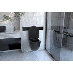 Комплект инсталляции Abber с унитазом Bequem с кнопкой черной и сиденьем микролифт (AC1100MB-AC0105-AC0120MB) - фото 9