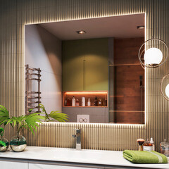 Зеркало с подсветкой прямоугольное 120х100 см бесконтактный сенсор Vigo Quadro Comfort (147) - фото 3