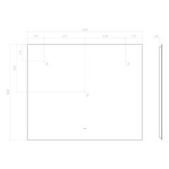 Зеркало с подсветкой прямоугольное 120х100 см бесконтактный сенсор Vigo Quadro Comfort (147) - фото 2