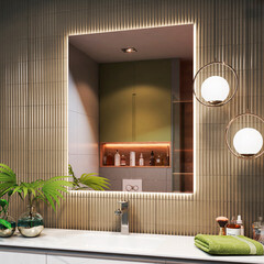 Зеркало с подсветкой прямоугольное 80х100 см бесконтактный сенсор Vigo Quadro Comfort (145) - фото 3