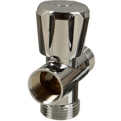 Вентиль латунный Terma 1/2 ВР(г) х 1/2 НР(ш) х 1/2 НР(ш) для подключения бытовой техники хром (25602) - фото 3