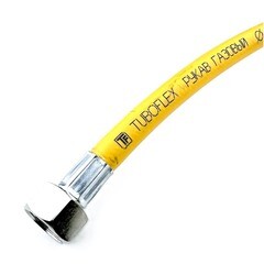 Шланг для газа ПВХ армированный Tuboflex 3/4 ВР(г) х 3/4 ВР(г) 60 см желтый - фото 2