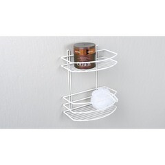 Полка для ванной Fixsen Муар двухъярусная 250х150х300 мм металл белая (720W-2) - фото 3