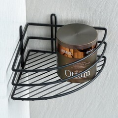 Полка для ванной Fixsen Муар угловая 275х200х104 мм металл черная (710B-1) - фото 3